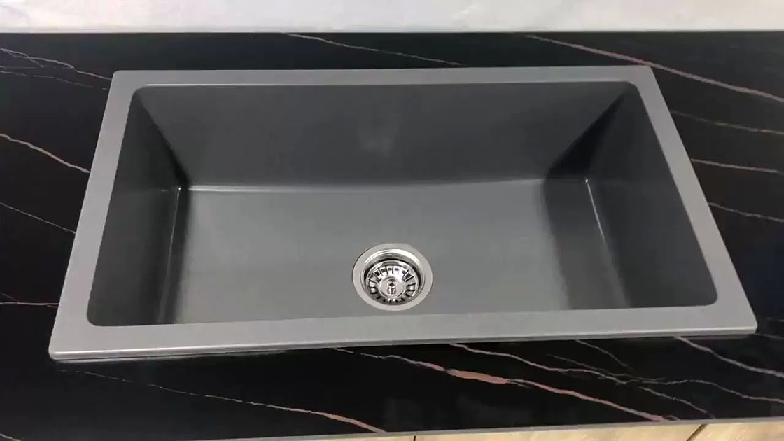 CE certified Quartz Composite Sink 200mm Hight  Rectangular   Stone Kitchen Sink