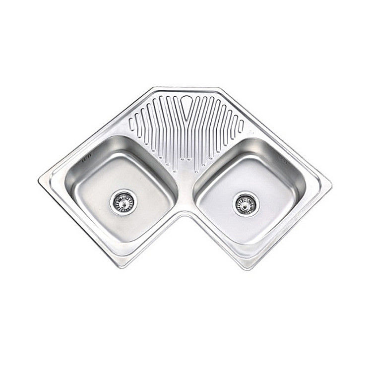Large 304 Stainless Steel Kitchen Sink Basin  Top Mounted   160mm Hight